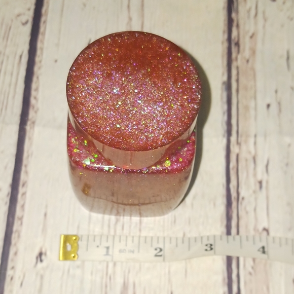 Acrylic handmade Jar! Burnt Autumn Orange &Sprkly Glitter Color! - Picture 4 of 4